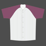 Baseball loose fit shirt T neck full button stripes